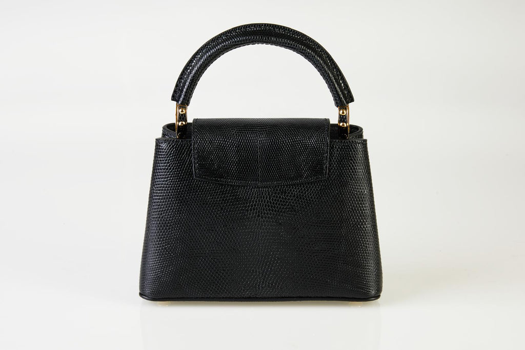 Louis Vuitton Capucines Mini – Schwarz Lizard, Gold Hardware