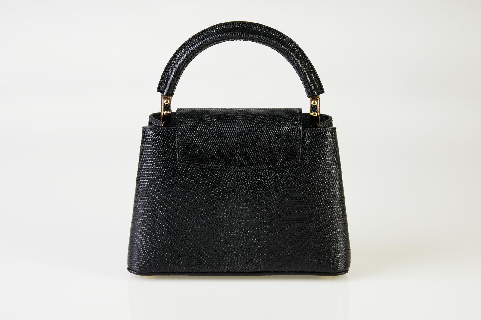 Louis Vuitton Capucines Mini – Schwarz Lizard, Gold Hardware