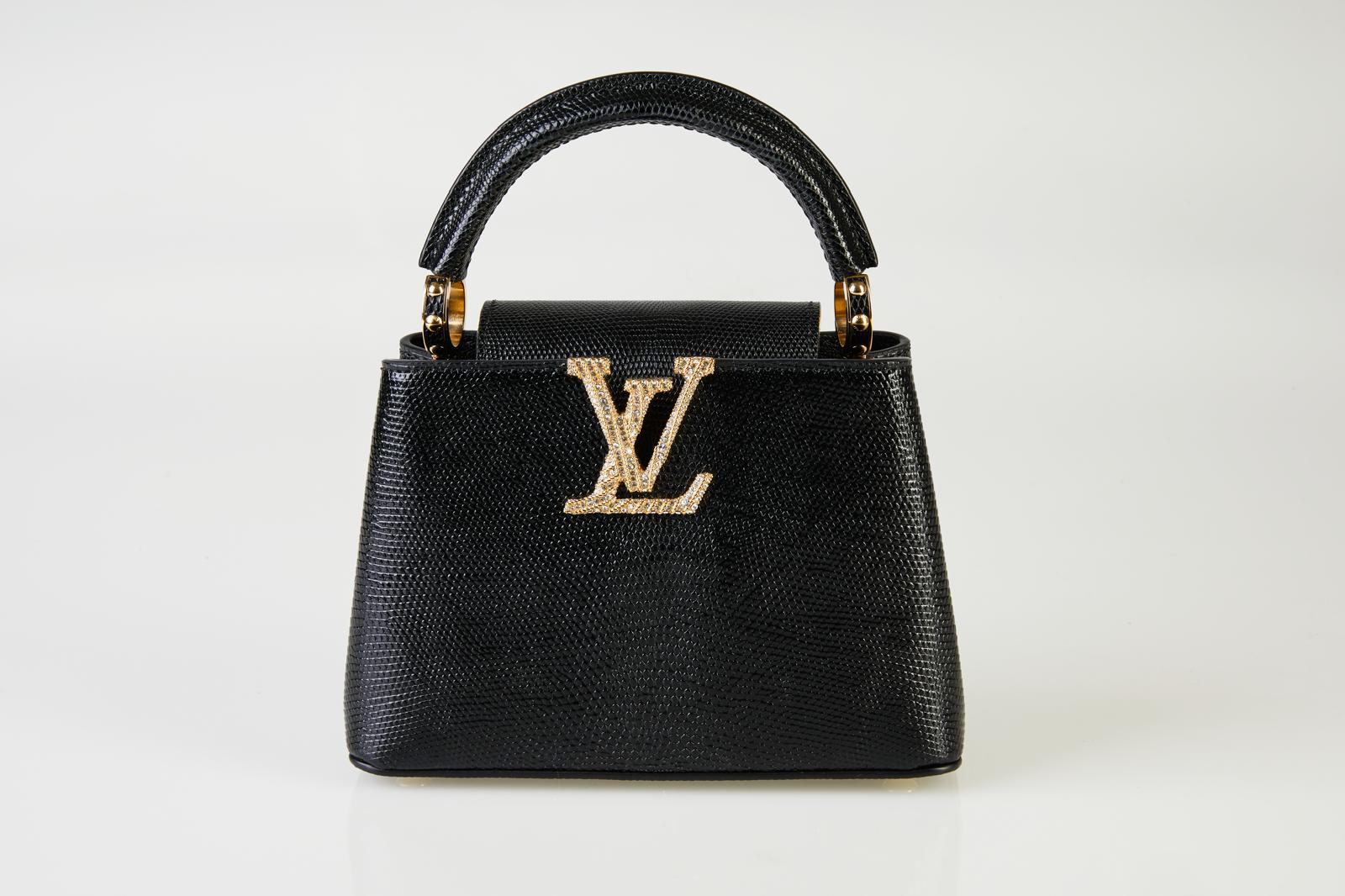 Louis Vuitton Capucines Mini – Schwarz Lizard, Gold Hardware
