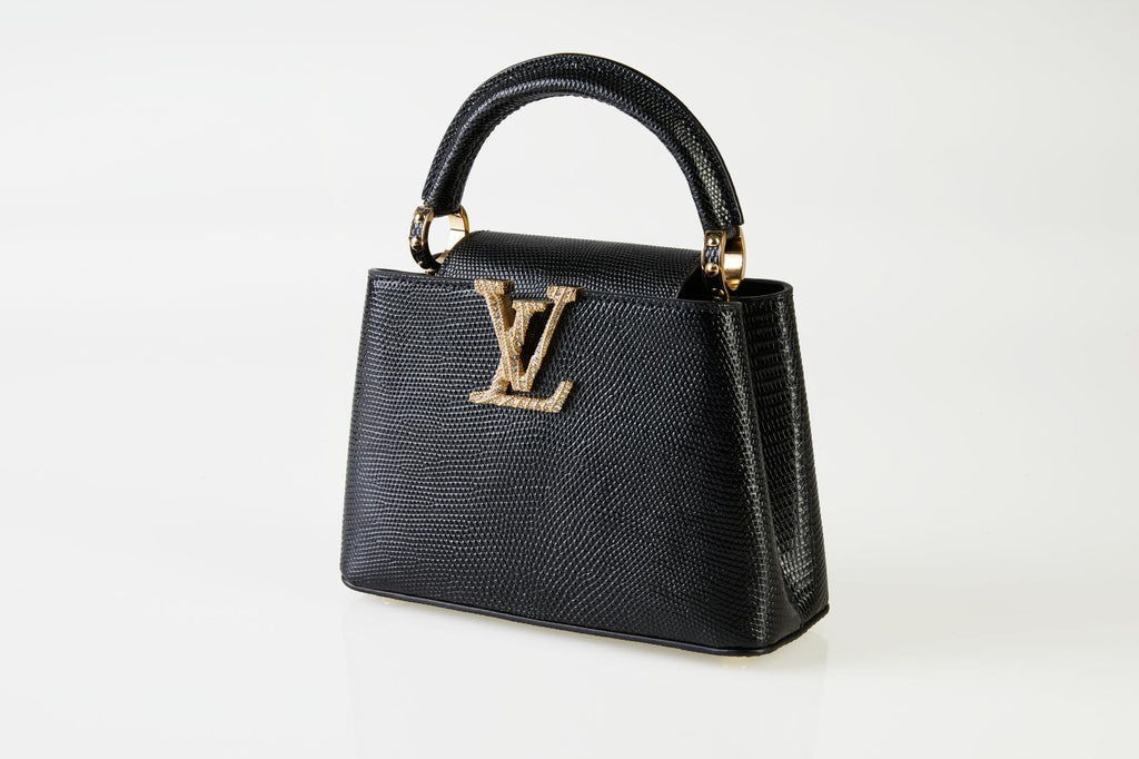 Louis Vuitton Capucines Mini – Schwarz Lizard, Gold Hardware